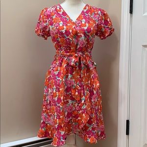 Floral wrap style dress